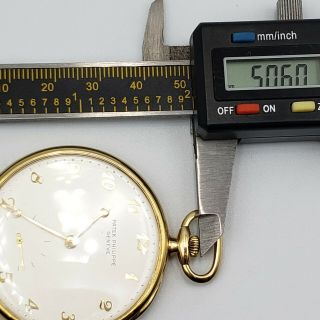 18k Patek Philippe Geneve Pocket Watch 18 Jewels 11
