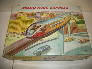Vintage Bandai Mono Rail Express Set Tin Litho Wind Up Exc Cond