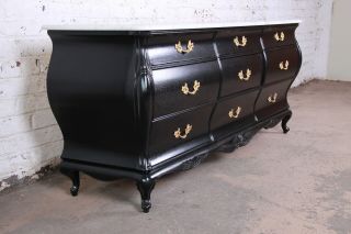 Grosfeld House French Provincial Louis XV Style Marble Top Triple Dresser 3