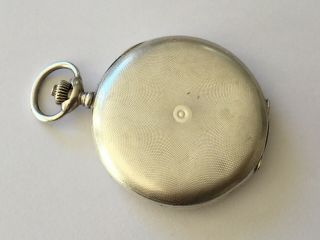 Oversized 51mm Solid 0900 Silver MOVADO Full Hunter Pocket Watch For Repair 2