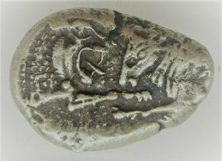 Rare Ancient Greek Ar Silver Half Stater Kings Of Lydia Kriosos 5.  58grams