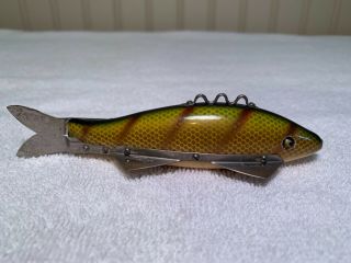 Vintage Heddon Four Point Ice Decoy Fishing Lure Perch Scale