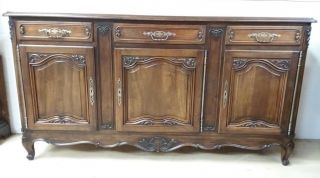Antique Walnut French Louis Xv Sideboard Credenza Enfilade Provincial Buffet 82 "