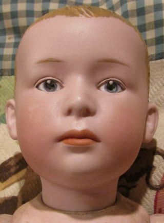 14 " Antique Bisque Closed Mouth Heubach 6894 Socket Head Pouty Doll Mkd Germany