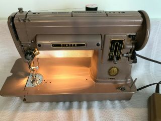 1955 Vintage Singer 301A Gear Drive Lock Stitch Sewing Machine Serviced 5
