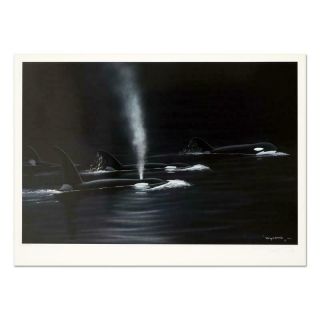 Wyland,  " Ancient Orca Seas " Limited Edition Lithograph,  Numbered And Hand Signed