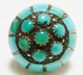 Lee & Mary Weebothee Zuni Sterling Silver Turquoise Vintage Ring Size 8