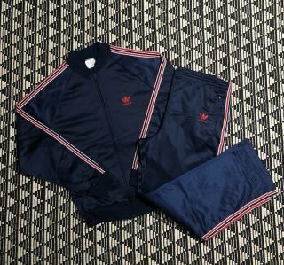 Vintage Adidas Atp Keyrolan Tracksuit Matching Set Jacket Pants Navy Red Large