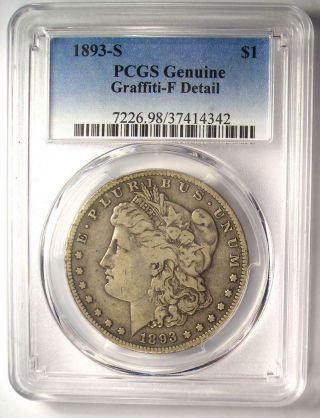 1893 - S Morgan Silver Dollar $1 - Certified PCGS Fine Details - Rare Key Coin 2