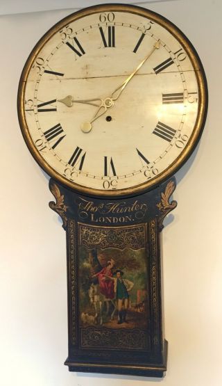 Small Tavern Or Act Of Parliament Clock,  (longcase Fusee Wall Antique)