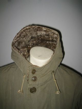 Vintage US M - 1947 M - 47 Army Winter Overcoat Parka Type 5