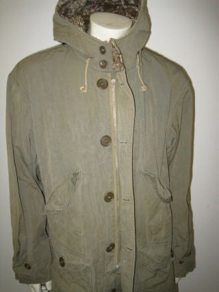 Vintage US M - 1947 M - 47 Army Winter Overcoat Parka Type 6