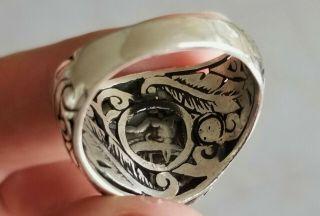 Alexander the Great Authentic Ancient Silver Drachm Coin 925 Solid Silver Ring 6