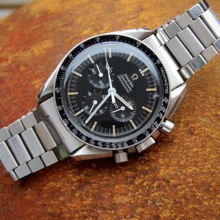 Omega Speedmaster 145.  012 Vintage 1967 Cal.  321 DoN Bezel Step Dial Moon Watch 9