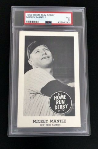 1959 Home Run Derby Mickey Mantle Psa 3 Vg - Hobby Fresh Centered High End Rare