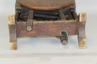 A RARE PILGRIM 17TH C HUDSON VALLEY TRESTLE FOOT - BALL TURNED TUCK AWAY TABLE 6
