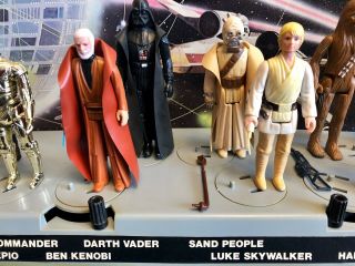 Vintage Kenner Star Wars First 12 Figures and Display Stand with Vinyl Cape Jawa 4