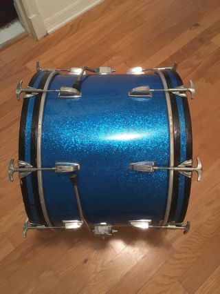 1967 Ludwig “Downbeat” 20/14/12 blue sparkle vintage drums 10