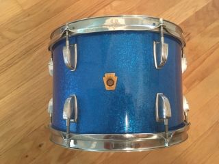 1967 Ludwig “Downbeat” 20/14/12 blue sparkle vintage drums 2