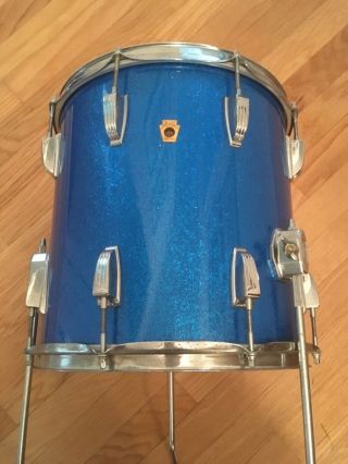1967 Ludwig “Downbeat” 20/14/12 blue sparkle vintage drums 5