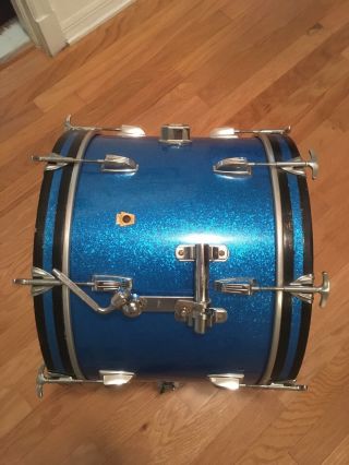 1967 Ludwig “Downbeat” 20/14/12 blue sparkle vintage drums 9