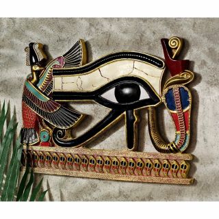 Real Crushed Stone Bonded Sculpture Ancient Egyptian Horus Eye Wall Plaque Decor 3
