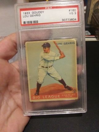 1933 Goudey Lou Gehrig 160 PSA 3 VG Rookie RC RARE Baseball Card 2