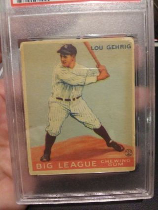 1933 Goudey Lou Gehrig 160 PSA 3 VG Rookie RC RARE Baseball Card 3