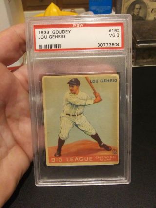 1933 Goudey Lou Gehrig 160 PSA 3 VG Rookie RC RARE Baseball Card 6
