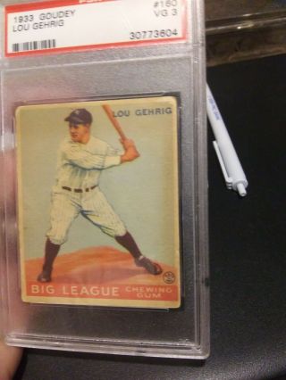 1933 Goudey Lou Gehrig 160 PSA 3 VG Rookie RC RARE Baseball Card 8