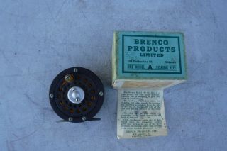 Early Brenco Model A Fly Fishing Reel With Box Paperwork Hardy Lamson