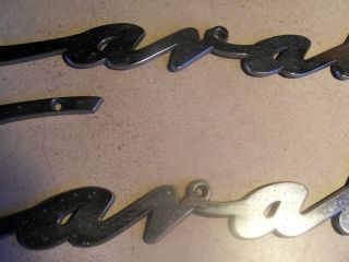 TWO Rare Pair Vintage Chris Craft Cavalier Emblem Badge Script Chrome Metal Boat 3