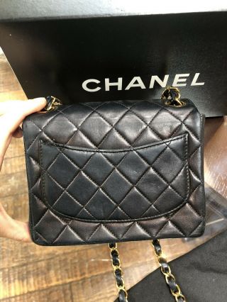 Chanel Vintage Square Classic Single Flap Bag Quilted Lambskin Mini 5