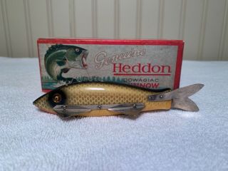 Rare Vintage Heddon Four Point Ice Decoy Fishing Lure Shiner Scale