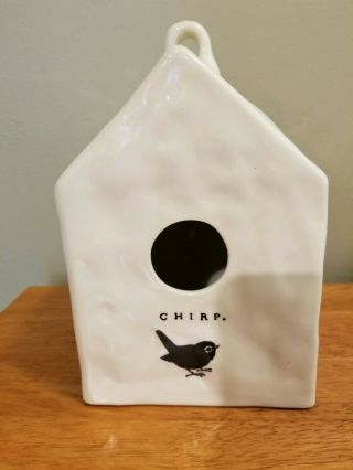 Rare Chirp Square Birdhouse Rae Dunn By Magenta Ftd Charity Listing