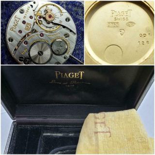 Piaget Vintage Watch Solid Heavy 18k Yellow Gold - Wind Up - Blue Lapis Dial 3