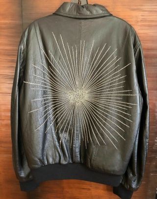 Saint Laurent Paris Leather Jacket Medium $5990 Rare Crystal Swarosvki