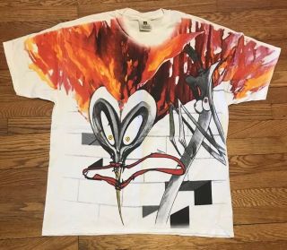 Vintage Pink Floyd The Wall All Over Print T - Shirt Xl Deadstock