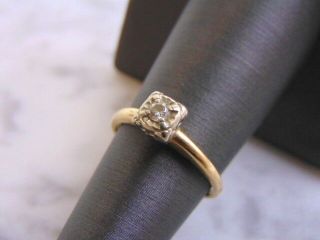 Womens Vintage Estate 14k Yellow Gold Diamond Ring 2.  1g E2132
