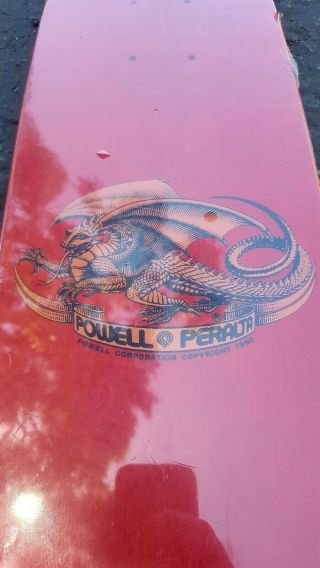 Vintage 1985 Powell Peralta Rodney Mullen Freestyle Skateboard Deck RED NOS 6
