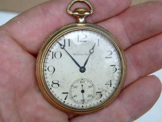 Vtg c1923 Art Deco South Bend Pocket Watch w Case 19J 12S Grade 429 Mod 1 8