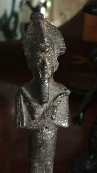 Ancient Egyptian Bronze Figure Of Osiris With Fine Detailing And Good Patina 2