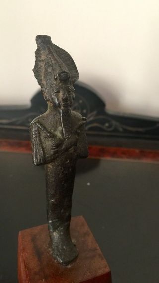 Ancient Egyptian Bronze Figure Of Osiris With Fine Detailing And Good Patina 4