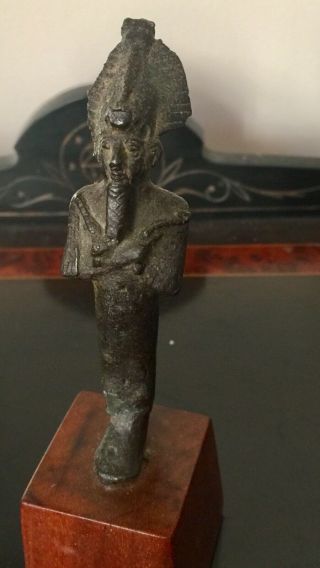 Ancient Egyptian Bronze Figure Of Osiris With Fine Detailing And Good Patina 6