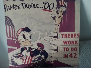 Vintage Disney 1942 Propaganda War Poster Lithograph Donald Duck Imagery