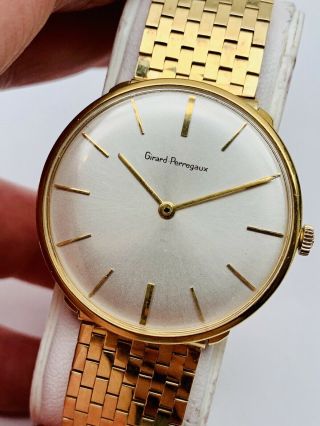GIRARD PERREGAUX 18K Gold Vintage 1960 ' s Mechanical Men ' s Dress Watch 10