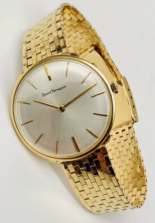 GIRARD PERREGAUX 18K Gold Vintage 1960 ' s Mechanical Men ' s Dress Watch 12