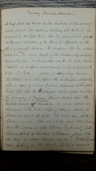 CIRCA 1855 HANDWRITTEN TRAVEL DIARY AMERICAN BY HORSE & STEAMSHIP HOLY LAND RARE 11