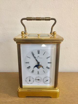 Vintage Matthew Norman Multi Dial Date Calendar Repeater Alarm Carriage Clock