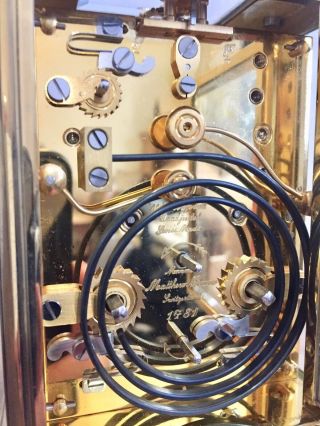 Vintage Matthew Norman Multi Dial Date Calendar Repeater Alarm Carriage Clock 8